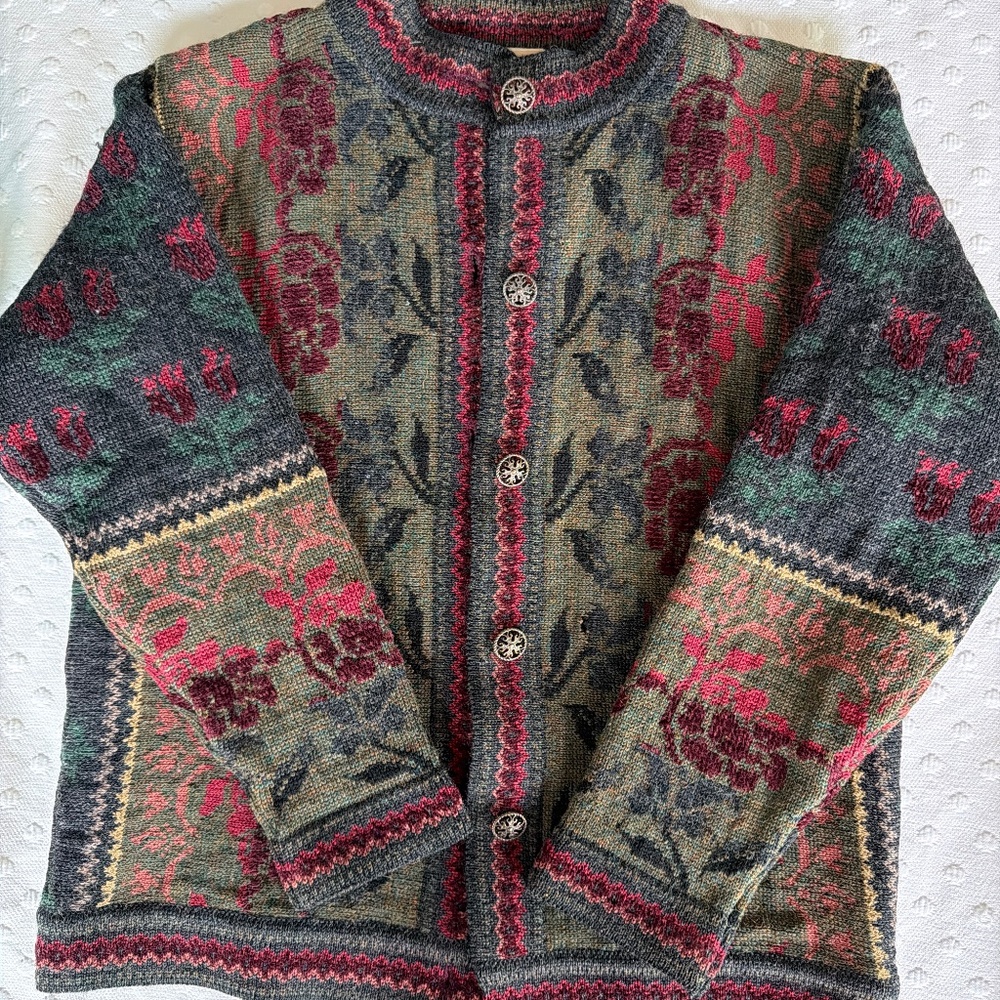 Vintage Cherry Lewis Wool Cardigan PS